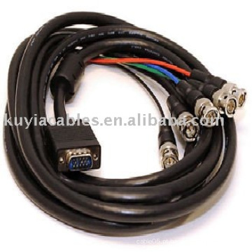 5M VGA de 15 pinos a 5 BNC Cabo do conector M / Mfor CCTV Security